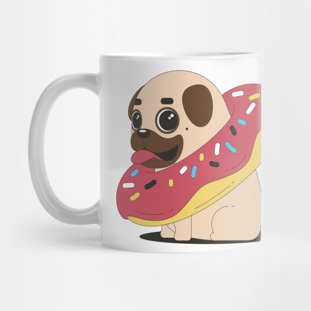 Doughnut on a Pug by Printaha